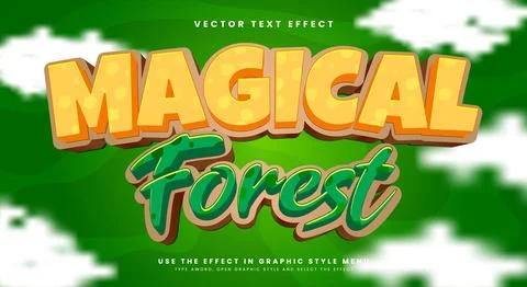 Magical Forest 3D editable Text Effect Template イラスト素材