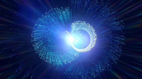 Magical glittering star dust circle of trails sparkling particles Stock Footage 75741144