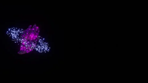 Magical Glowing Decaying Planet With Asteroid Belt Ring MoGraph Title Background Stock Footage 223790416