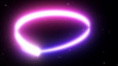 Magical Glowing Light Ribbon Stream Particle Wave Flying Around Stock Footage 126727255