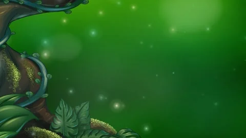 Magical Glowing Particles Drifting Down in a Lush Green Forest Stock Footage 342118718