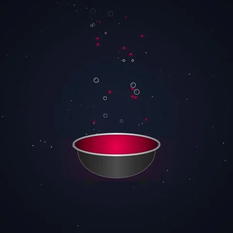 Magical Glowing Potion Bubbling in Cauldron, Enchanted Potion Brew, Fantasy.. Stock Footage 348199530