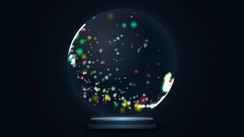 Magical glowing snow globe animation with swirling colorful particles Stock-Footage 343633944