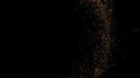 Magical Gold Glitter Tree Trail on Black Background Stock Footage 342629796