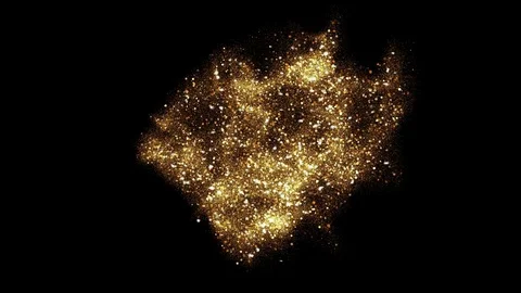 Magical Golden Cloud in Alpha Channel Stock Footage 83474223