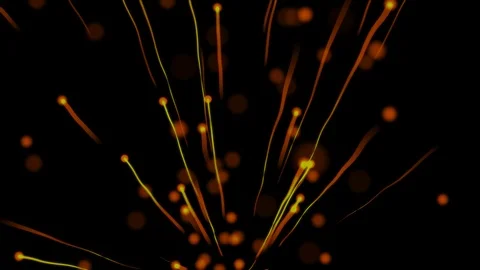 Magical Golden Particles Flying in Alpha Channel Stock Footage 106393364