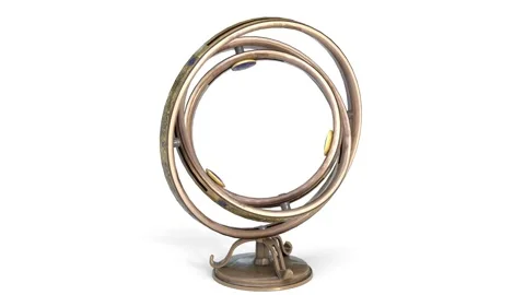 Magical gyroscope on white background Stock Footage 313223232