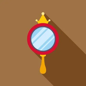 Magical hand mirror having a golden royal crown Stock Illustration
