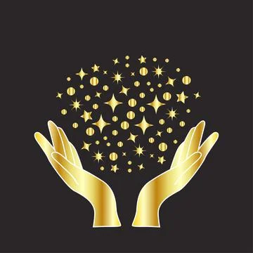 Magical hands. Boho occult magic hand, witch mystical symbol, witchcraft hand 库存插图