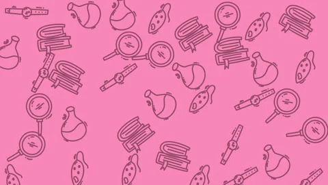Magical items complete with books, magnifying glasses, watches, and potions on a Stock Footage 325059606
