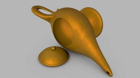 Magical lamp of Aladdin. 3D render Stock Illustration