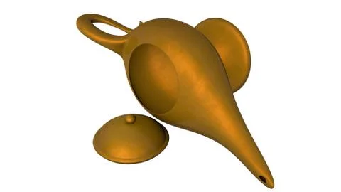 Magical lamp of Aladdin. 3D render Stock Illustration