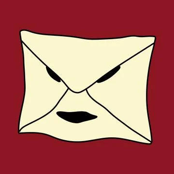 Magical letter talking face. Magic post flat concept . vector Stock-Illustration