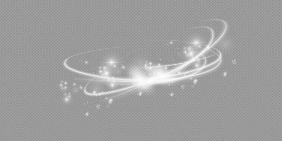 Magical light effect. Rotating luminous ellipses. Illustrazione stock