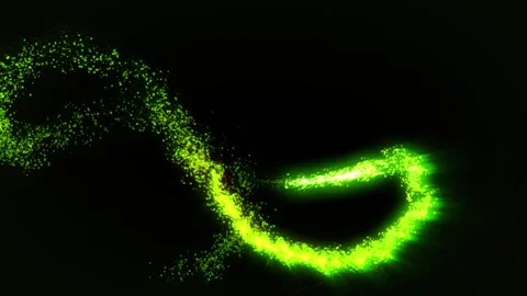 A magical light green trail of particles. Space comet. The background. Stock Footage 257319034
