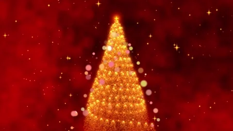 A Magical Looping Animation Featuring a Brightly Lit Christmas Tree Surrounded Stock Footage 317759262
