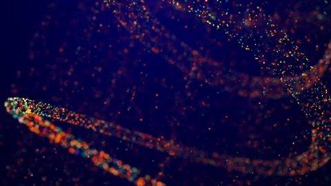 Magical multicolored sparkles of light form abstract simple spiral structure Stock Footage 136584837