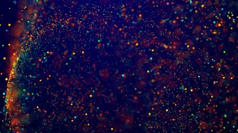 Magical multicolored sparkles of light form abstract simple round structure Stock Footage 136585561