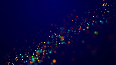 Magical multicolored sparkles of light form abstract simple wave structure Stock Footage 143007855