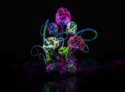 Magical mushrooms Stock Illustration