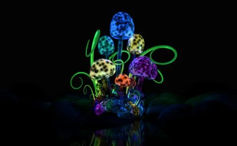 Magical mushrooms Stock Illustration