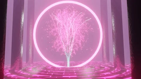 Magical neon circle elements Stock Footage 163310441