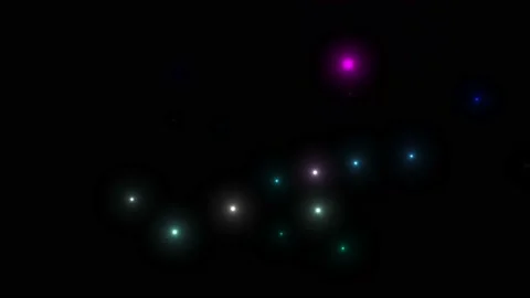 A magical night. Multicoloured blinking spots approach the camera from the Video stock 233717137
