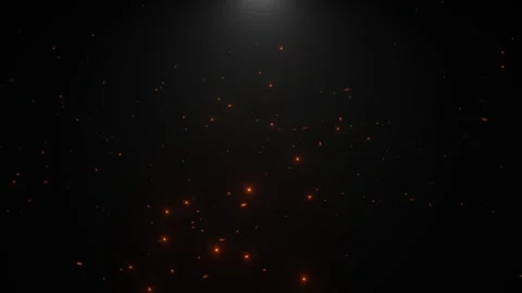 Magical Orange Fireflies in the Dark Animated Loop Video stock 303638486