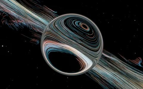 Magical particles with abstract shape, 3d rendering. Stock Illustration