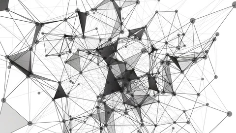 Magical plexus animation with modern triangles in motion, 4096x2304 loop 4K Stock Footage 129166854