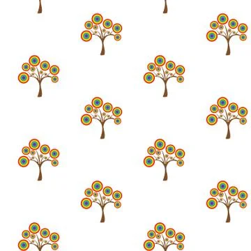 Magical rainbow tree Stock Illustration