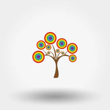 Magical rainbow tree Stock Illustration