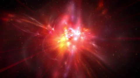 Magical red fluid ball reflecting light in space Stock Footage 238968287