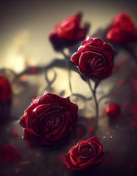 Magical red rose for creating a beautiful nature flower background close up. Stock Illustration