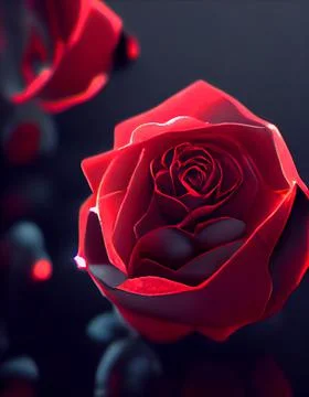 Magical red rose for creating a beautiful nature flower background close up. Stock Illustration