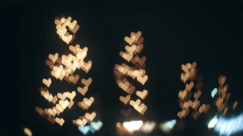 Magical romantic abstract bokeh background made of defocused hearts. Stock Footage 231344670