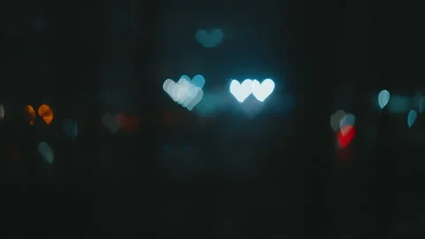 Magical romantic moving abstract background made of hearts on a dark background Stock Footage 231250622