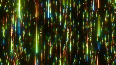 Magical seamless loop animation of colorful star particles moving up and down, Stock Footage 340414814