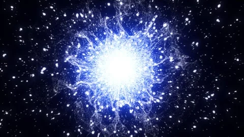 Magical smooth animation of glowing particles. trace of blue sphere energy Stock Footage 254679574
