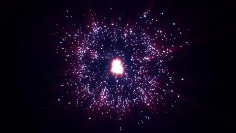 Magical sphere on a blue background with red rays emanating from the sphere. Stock Footage 278359370