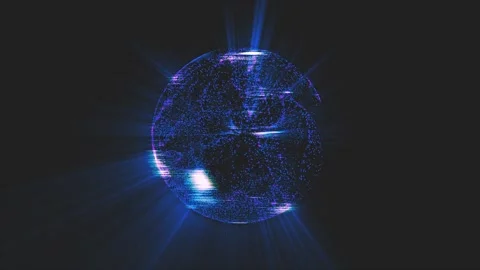 A magical sphere with moving particles inside it Stock Footage 300036151