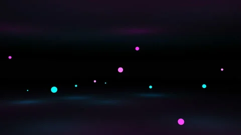 Magical spheres fly between the floor and the ceiling, casting pink and blue Stock Footage 121465178