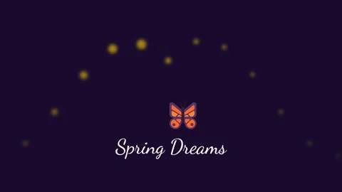 Magical spring dream background with glowing bokeh particles and butterfly .. Stock Footage 336880003