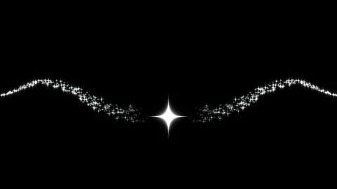 Magical star dust particles animation on black background with sparkles, 4k 스톡 동영상 345990479