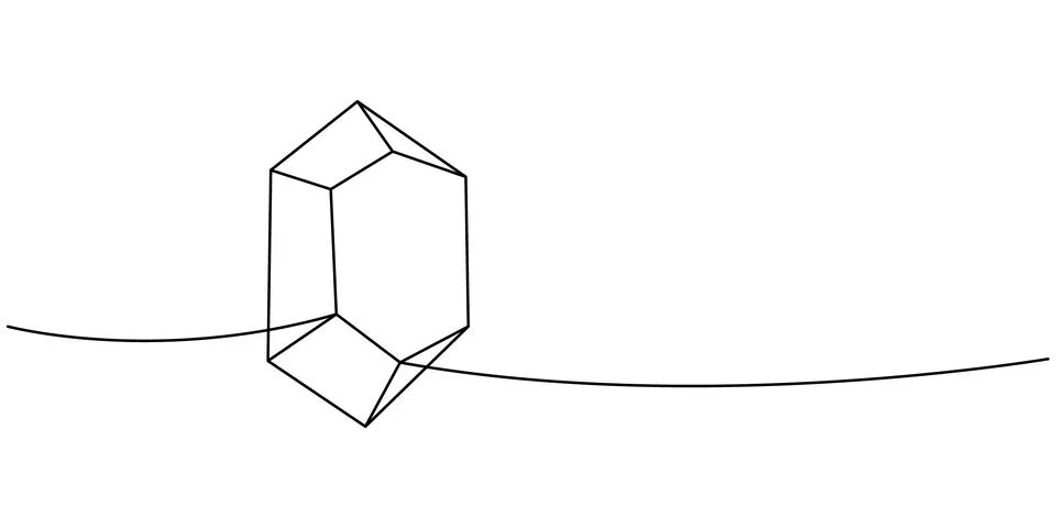 Magical stone one line continuous drawing. Magic gem stone. Vector illustration Stock Illustration