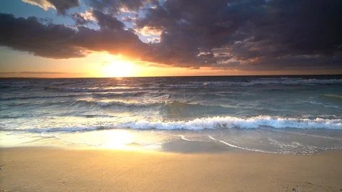 Magical sunset at the beach Stock Footage
