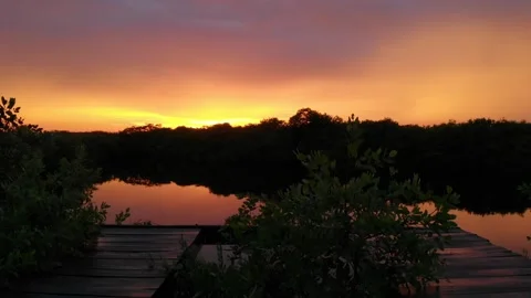 Magical sunset on the beach Stock Footage 153516605