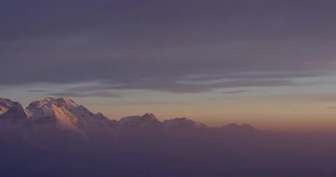 Magical Sunset In The Mountains During Winter Stock Footage 139764430