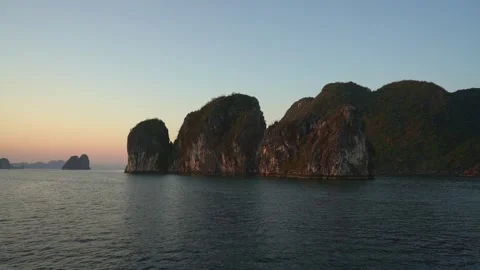 Magical Sunset Over Ha Long Bay Stock Footage 303949433