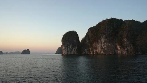 Magical Sunset Over Ha Long Bay Stock Footage 303949454